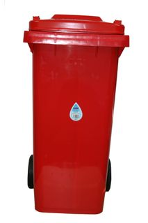 BIN WHEELIE 120L RED