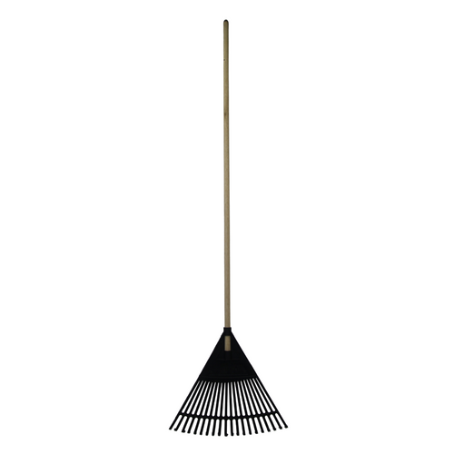 RAKE PLASTIC 450mm WITH WOOD HANDLE