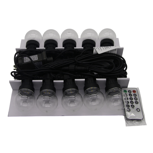 LIGHTS FESTOON CONNECTABLE ROUND LED 10 GLOBE 4.5M