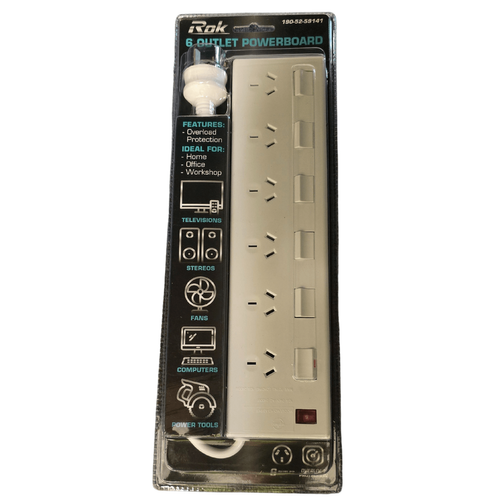 POWER BOARD 6 OUTLET 240V 10A