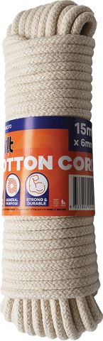 CORD COTTON BRAIDED 6MM x 15M