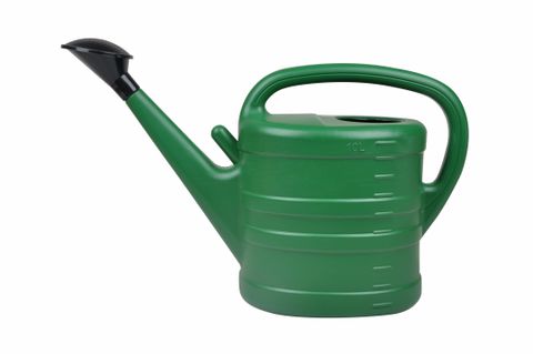 WATERING CAN PLASTIC WITH ROSE 10L GREEN