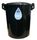 BIN RUBBISH BLACK PLASTIC 60L