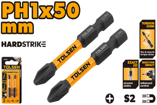 2PCS IMPACT SCREWDRIVER BIT SET PH1 x 50MM