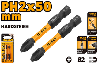 2PCS IMPACT SCREWDRIVER BIT SET PH2 x 50MM