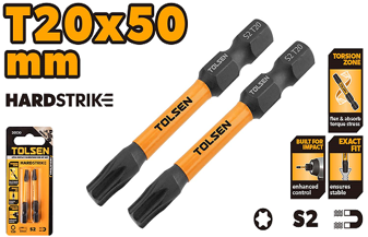 2PCS IMPACT SCREWDRIVER BIT SET T20 x 50MM
