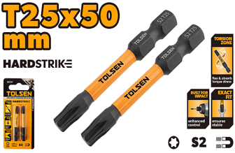 2PCS IMPACT SCREWDRIVER BIT SET T25 x 50MM
