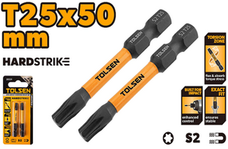 2PCS IMPACT SCREWDRIVER BIT SET T25 x 50MM