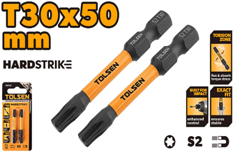 2PCS IMPACT SCREWDRIVER BIT SET T30 x 50MM
