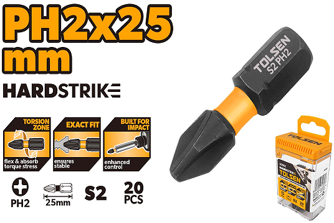 20PCS IMPACT SCREWDRIVER BIT SET PH2 x 25MM