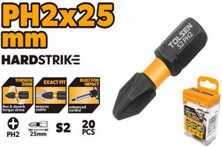 20PCS IMPACT SCREWDRIVER BIT SET PH2 x 25MM