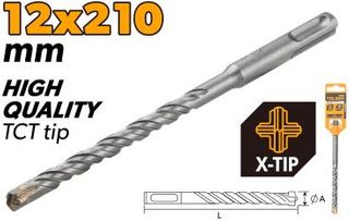 SDS-PLUS HAMMER DRILL BITS X-TIP
(INDUSTRIAL) 12x210MM