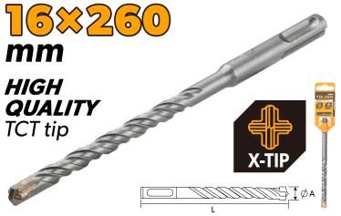 SDS-PLUS HAMMER DRILL BITS X-TIP
(INDUSTRIAL) 16x260MM