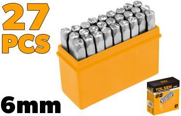 27PCS LETTER PUNCH 6MM