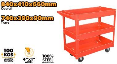 THREE TRAY TOOL CART