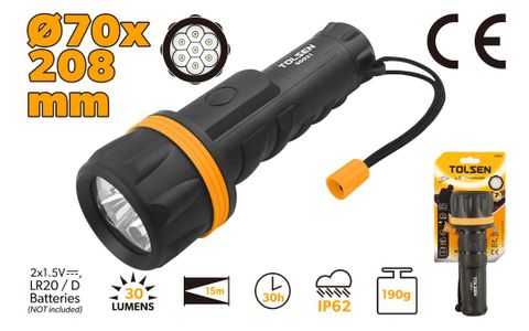 LED FLASHLIGHT 7LED 70 x 208MM