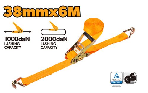 TIE DOWN RATCHET 38MM x 6M/2000KG