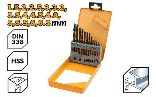 DRILL BIT SET HSS TWIST 13PC 1.5-6.5MM