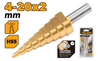 STEP DRILL TITANIUM COATED 4-20 x 2MM