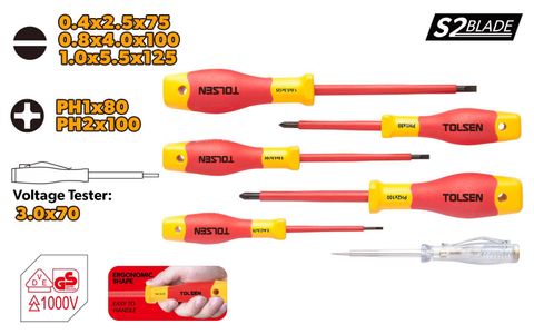 INSULATED SCREWDRIVER SET 6PC
