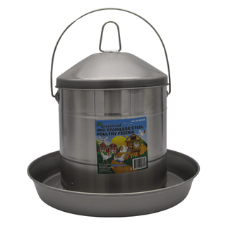 FEEDER POULTRY S/STEEL  8KG