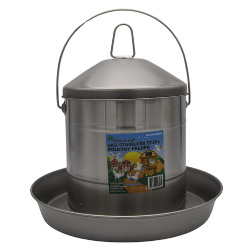 FEEDER POULTRY S/STEEL  8KG