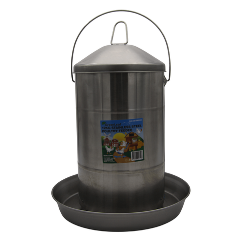 FEEDER POULTRY S/STEEL 12KG