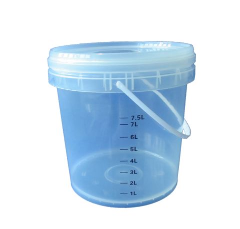 BUCKET WITH LID PLASTIC CLEAR 10L