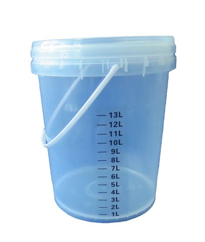 BUCKET WITH LID PLASTIC CLEAR 19L