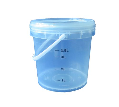 BUCKET WITH LID PLASTIC CLEAR  5L