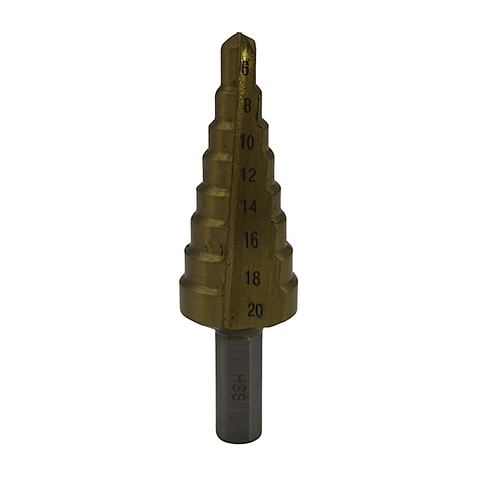 STEP DRILL TITANIUM COATED HSS STEEL 6-20MM