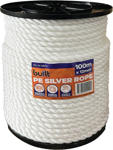 ROPE PE ON SPOOL SILVER 12MM x 100M