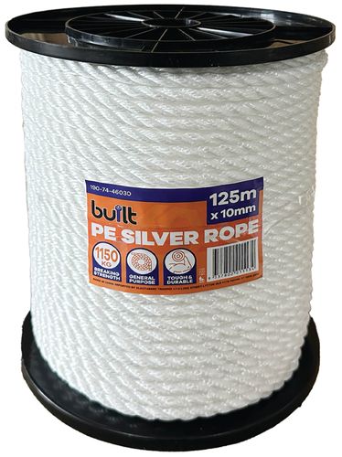 ROPE PE ON SPOOL SILVER 10MM x 125M