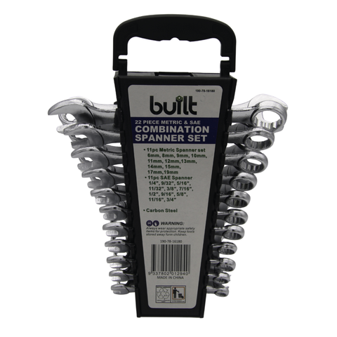 SPANNER COMBINATION SET 22PC SAE & METRIC