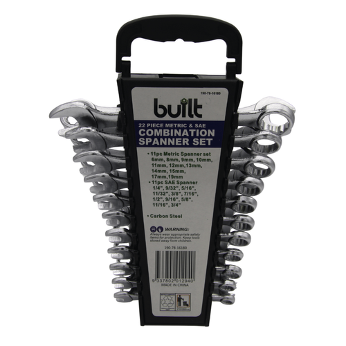 SPANNER COMBINATION SET 22PC SAE & METRIC