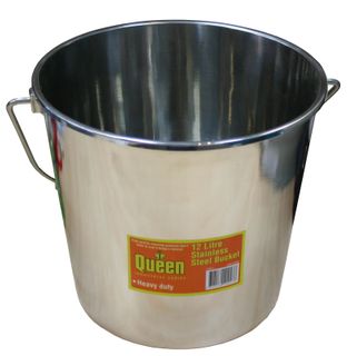 BUCKET STAINLESS STEEL FULLY SPUN 12L