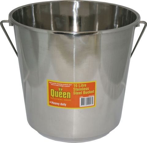 BUCKET STAINLESS STEEL FULLY SPUN 16L