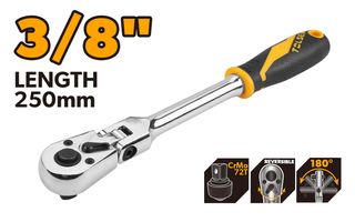 FLEXIBLE HEAD RATCHET HANDLE 250MM 3/8" DRIVE