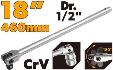 SOCKET 1/2" DR EXT ARM FLEX HEAD 460MM