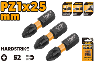 3PCS IMPACT SCREWDRIVER BIT SET PZ1 x 25MM