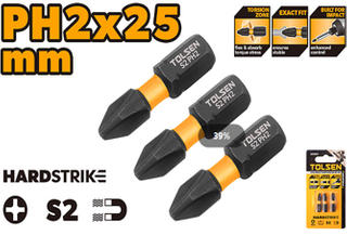 3PCS IMPACT SCREWDRIVER BIT SET PH2 x 25MM
