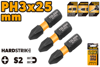 3PCS IMPACT SCREWDRIVER BIT SET PH3 x 25MM