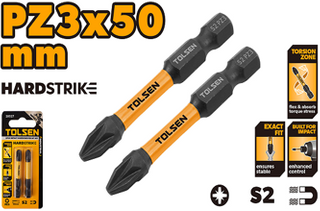 2PCS IMPACT SCREWDRIVER BIT SET PZ3 x 50MM