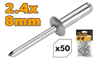 2.4X8MM ALUMINIUM RIVETS 50PC