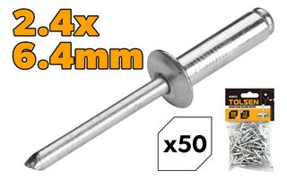 2.4X6.4MM ALUMINIUM RIVETS 50PC