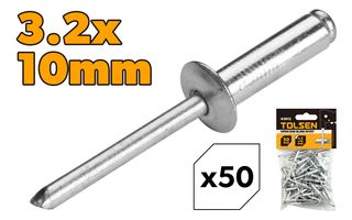 3.2X10MM ALUMINIUM RIVETS 50PC
