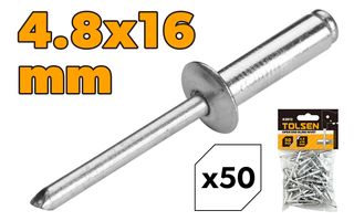 4.8X16MM ALUMINIUM RIVETS 50PC