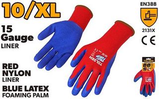 WORKING GLOVES LATEX BLUE PALM