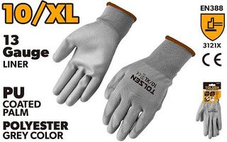 WORKING GLOVES GREY PU COATED PALM