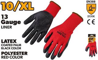 WORKING GLOVES LATEX COATED BLACK PALM